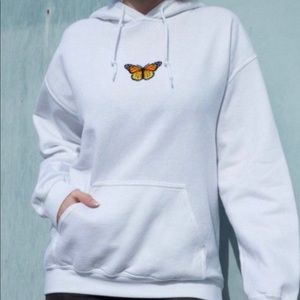 Brandy Melville White Butterfly Sweatshirt